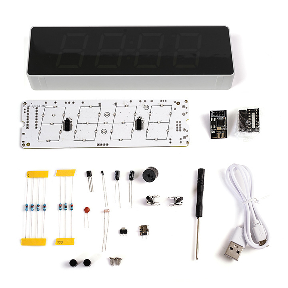 Diy Electronics Components Kit - Kit d'horloge WiFi coloré, horloge électronique