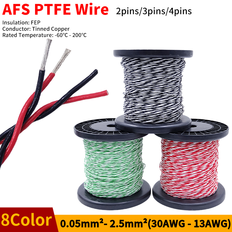 Diy Electronics Music - Fil PTFE AFS200 2 broches 26/25/24/22/20/18/17/15/13AWG