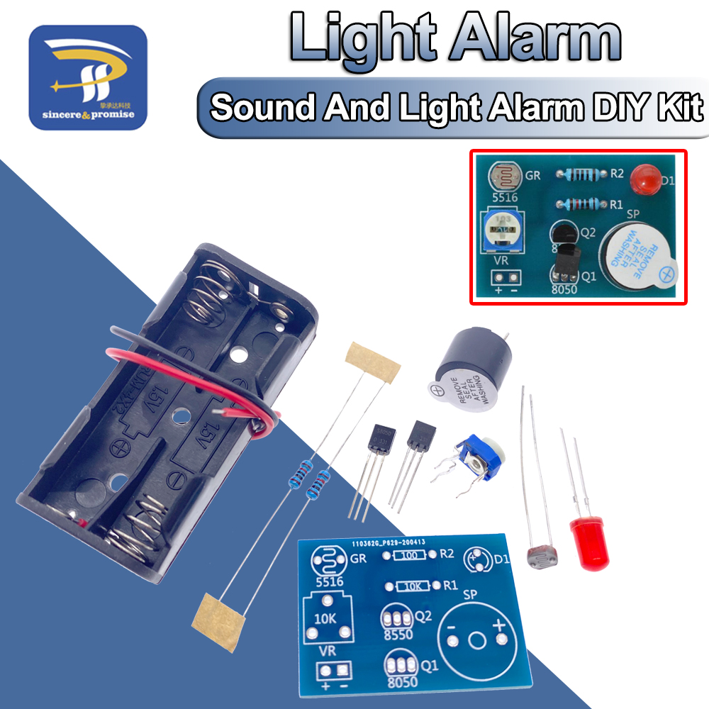 Diy Electronics Music - Kit de bricolage d'alarme sonore photosensible,