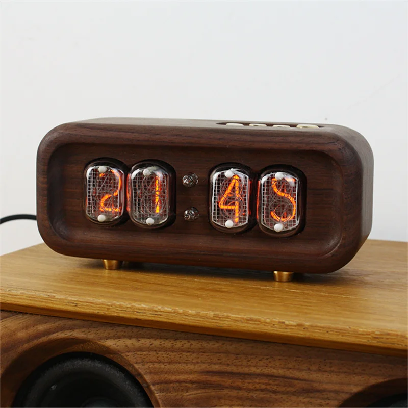 Diy Electronics Desk - Noyer noir bois massif lueur Tube
