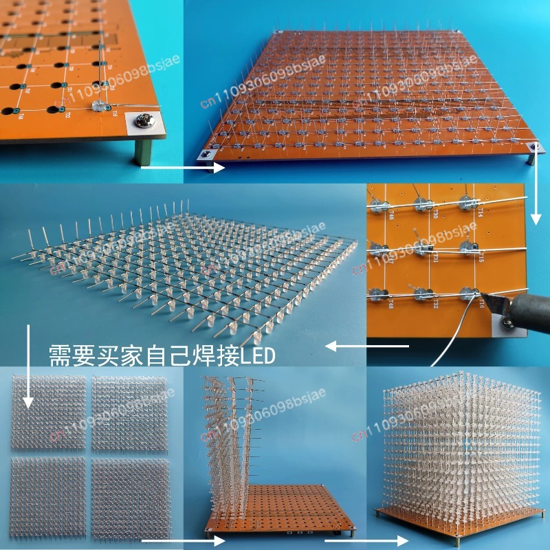 Kit de cube lumineux 3D16MINI  - Diy Electronics Parts avis et prix